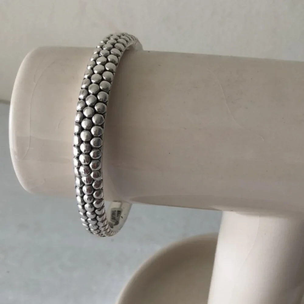 Sterling Silver 925 Popcorn Bangle Electoform Bracelet